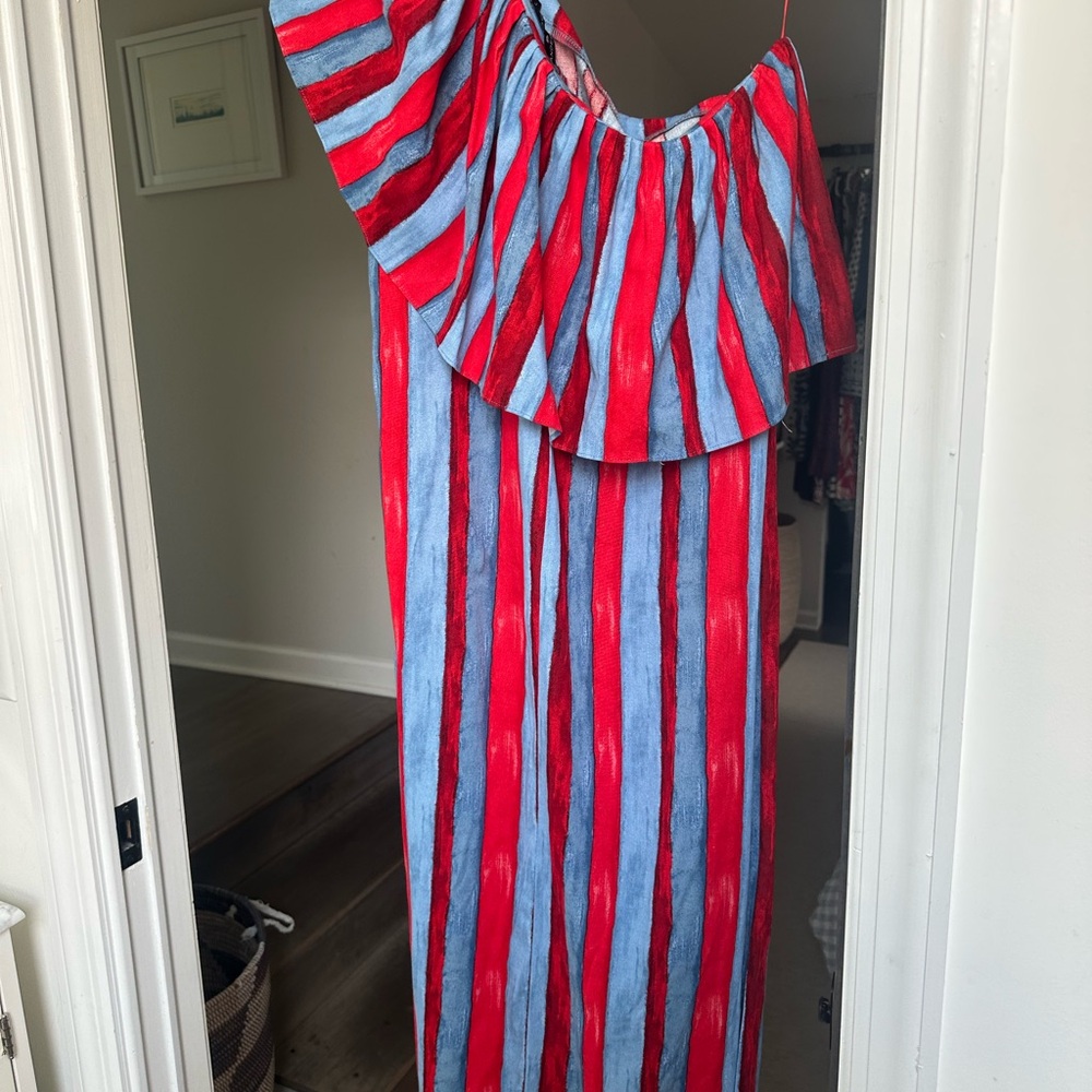Pomander Place Red and Blue Striped Dress